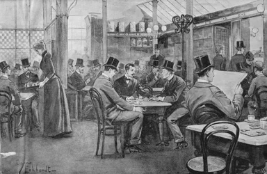 Después del almuerzo en una cafetería de La Meca en 1893, de London Coffee-Houses Past and Present