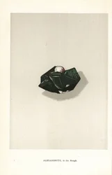 Alejandrita en bruto, de "Precious Stones and Gems" de Edwin Streeter, Londres, George Bell & Sons