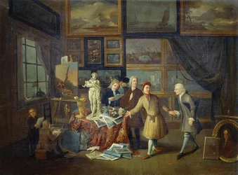 Estudio de artista, c.1730 (óleo sobre lienzo)