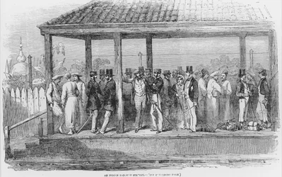 Una estación de tren en India, 1854