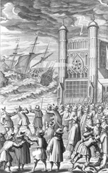Una alegoría de los eventos alrededor del Rey Carlos I en 1649, siglo XVII