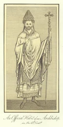 Hábito oficial de un arzobispo en el siglo XIII