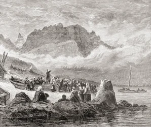 Servicio al aire libre en la Isla de Skye, Hébridas Interiores, de 