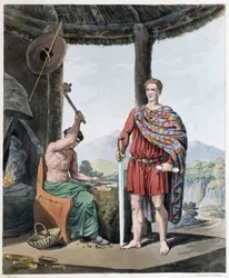 Antiguo herrero y fabricante de hierro - en «Celtas y godos, costumbres de los habitantes de las islas Británicas de principios del siglo VI y de las naciones godas de la costa occidental del Báltico», de S. R. Meyrick y Ch. Smith