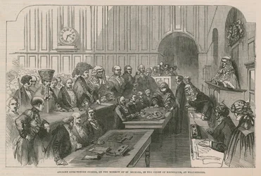 Antigua costumbre cívica de tenencia, en el espejo de San Miguel, en la Corte de la Hacienda, en Westminster