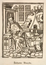 Andrew Boorde, viajero, médico y escritor inglés (grabado)