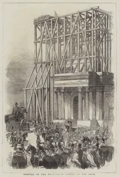 Llegada de la Estatua de Wellington al Arco (grabado)