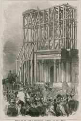 Llegada de la estatua de Wellington al Arco, Hyde Park Corner, Londres
