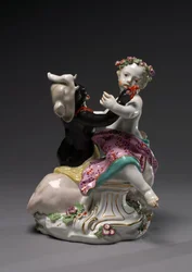 Asia y África, manufacturado por la Fábrica de Porcelana de Chelsea, c.1760
