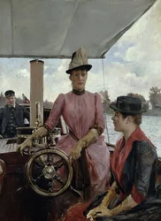 Al timón - Damas a bordo del barco fluvial Hassan