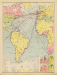 Océano Atlántico, Comunicaciones (litografía en color)
