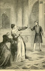 Ataque de Don Miguel a su Hermana, tomado de Cassells Illustrated History of England, 1857-1858