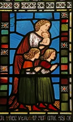 Asistiendo a Cristo bendiciendo a los niños