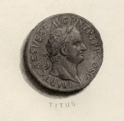 Moneda áurea, de la era de Tito Flavio Vespasiano
