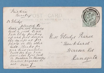 Reverso de la postal de Jim Hogan, 1907