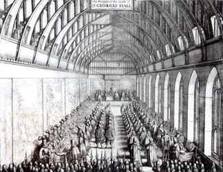 Banquete de Carlos II en el Salón de San Jorge, Castillo de Windsor