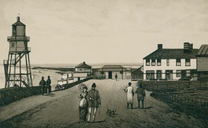 Casa de baños y arena, Dovercourt (litografía)
