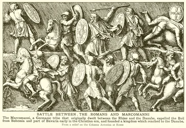 Batalla entre los romanos y los marcomanos
