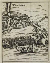 Escena de la batalla de Worcester, de 
