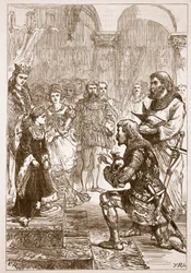 Desposorio de la Princesa Isabel con Ricardo, ilustración de Cassells Illustrated History of England