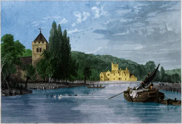 Abadía de Bisham. (grabado, hacia 1850)