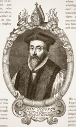 Obispo Hooper, ilustración de The Church of England: A History for the People por H.D.M. Spence-Jones