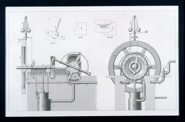 Motor de vapor rotativo o de disco de Bishop de Cyclopaedia of Useful Arts & Manufactures, editado por Charles Tomlinson, c.1880s