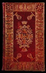 Libro encuadernado por el masón William Lubbock (fl. 1792-1822) (marroquín rojo y oro)