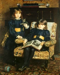 Placa de libro con niños leyendo