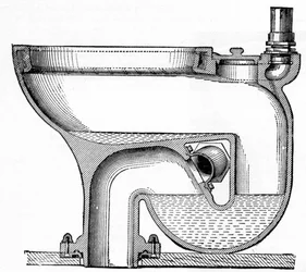 Inodoro de lavado Excelsior No. 7 de Bostel, 1870