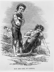 Niño y niña en Cahera