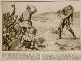 Oficial británico da su vida para salvar a un enemigo herido, 1914-19