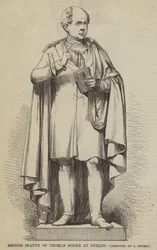 Estatua de bronce de Thomas Moore en Dublín (grabado)