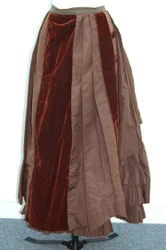 Vestido marrón (falda y chaqueta pequeña), c.1875