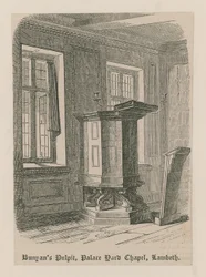 Púlpito de Bunyan, Capilla Palace Yard, Lambeth