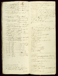 Libro Largo de los Bursars, mostrando un inventario comenzando en 1631