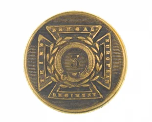 Botón, oficial, 3º Regimiento Europeo de Bengala, 1854-1861
