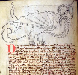 CCA-LitMs/D/10 fol. 24v Dragón, del Bestiario