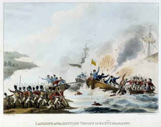 Campaña (Expedición) de Egipto (1798-1801): Desembarco del ejército inglés en Egipto, 8 de marzo