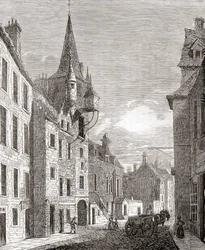Canongate Jail, Edimburgo, Escocia, de Old England: A Pictorial Museum, pub. 1847