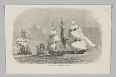 Captura de un barco negrero frente a la costa de Cuba