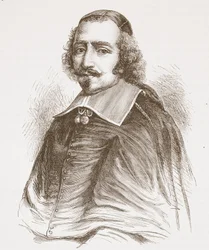 Cardenal Mazarino (de un retrato en la Galería de Versalles), ilustración de La Historia del Protestantismo de James Aitken Wylie (1808-1890), pub. 1878