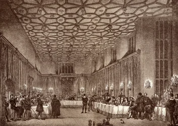 El cardenal Wolsey entreteniendo a los embajadores franceses en el Palacio de Hampton Court, de 