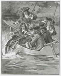 "Llevando consigo el Cinturón y la Espada del Escudero" (litografía)