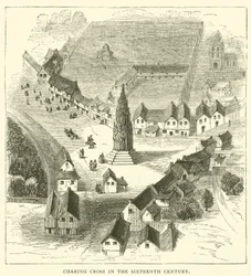 Charing Cross en el siglo XVI (grabado)