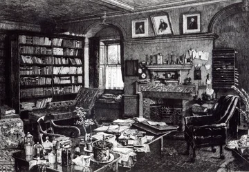Estudio de Charles Darwin en Down House, 1882