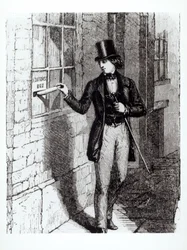 Charles Dickens presentando sus historias