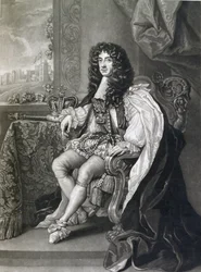 Carlos II, grabado por Charles Turner