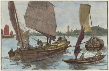 Barcos de pesca y carga chinos
