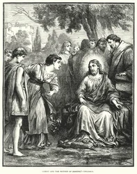 Cristo y la madre de los hijos de Zebedeo (grabado)